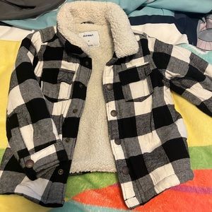 Old Navy Unisex Sherpa-lined Plaid Jacket for Toddler 3T